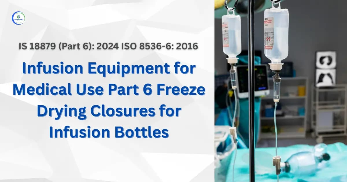 IS 18879 (Part 6): 2024 ISO 8536-6: 2016 Infusion Equipment for Medical Use Part 6 Freeze Drying Closures for Infusion Bottles