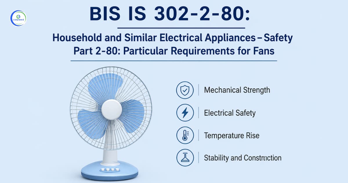 BIS IS 302-2-80: Household and Similar Electrical Appliances – Safety Part 2-80: Particular Requirements for Fans