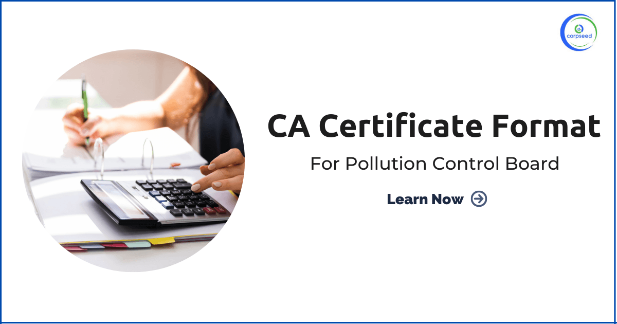 CA Certificate Format For Pollution Control Board