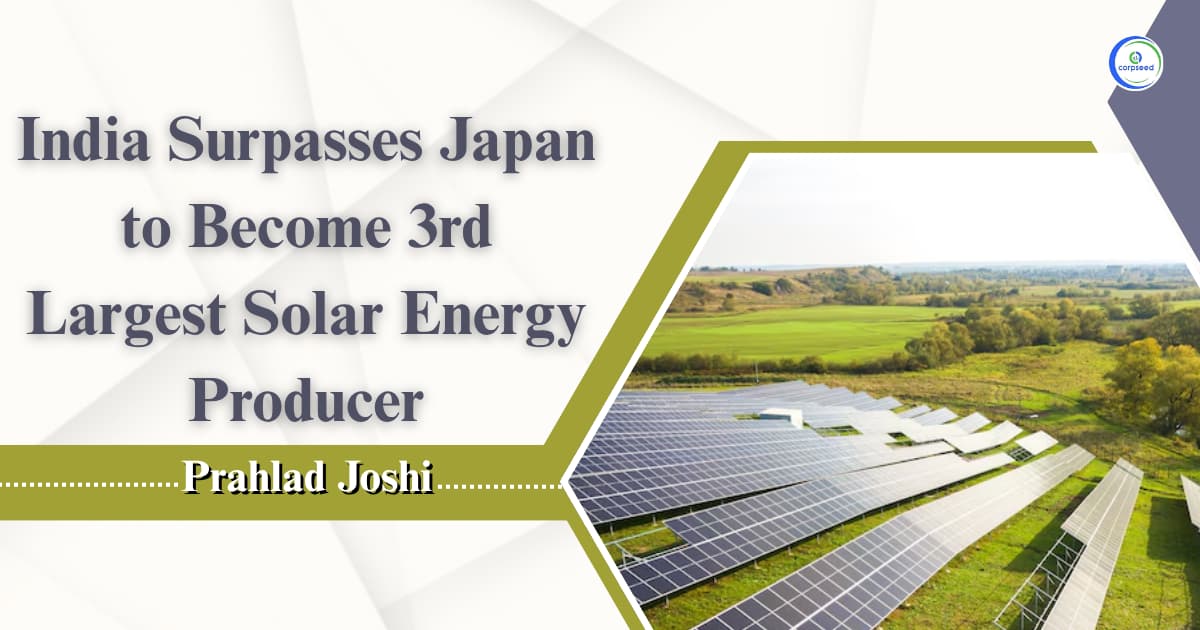 India Surpasses Japan to Become 3rd Largest Solar Energy Producer: Pralhad Joshi