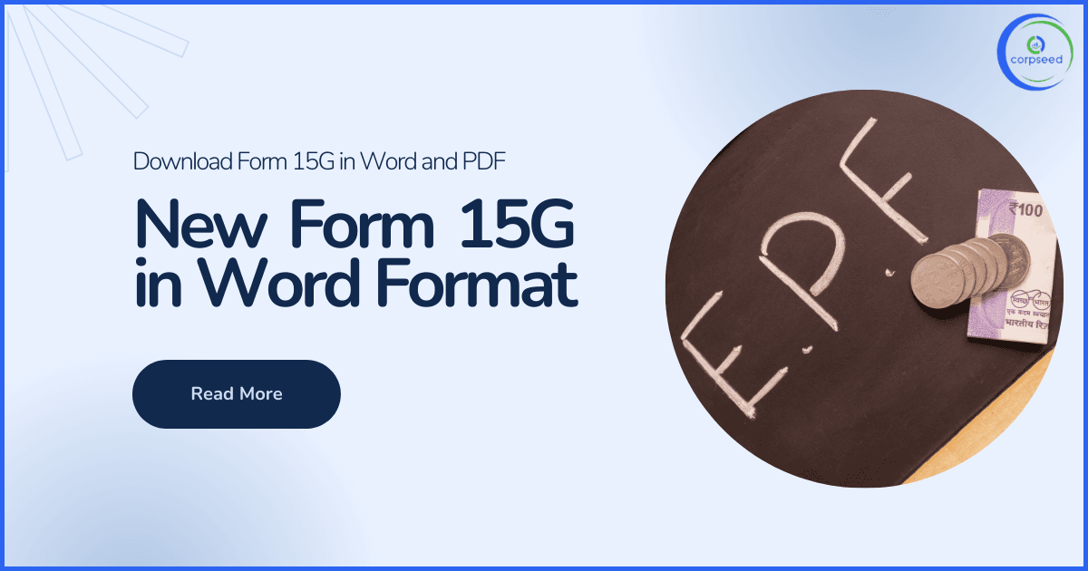New Form 15G in Word Format | Download Form 15G in Word and PDF Format