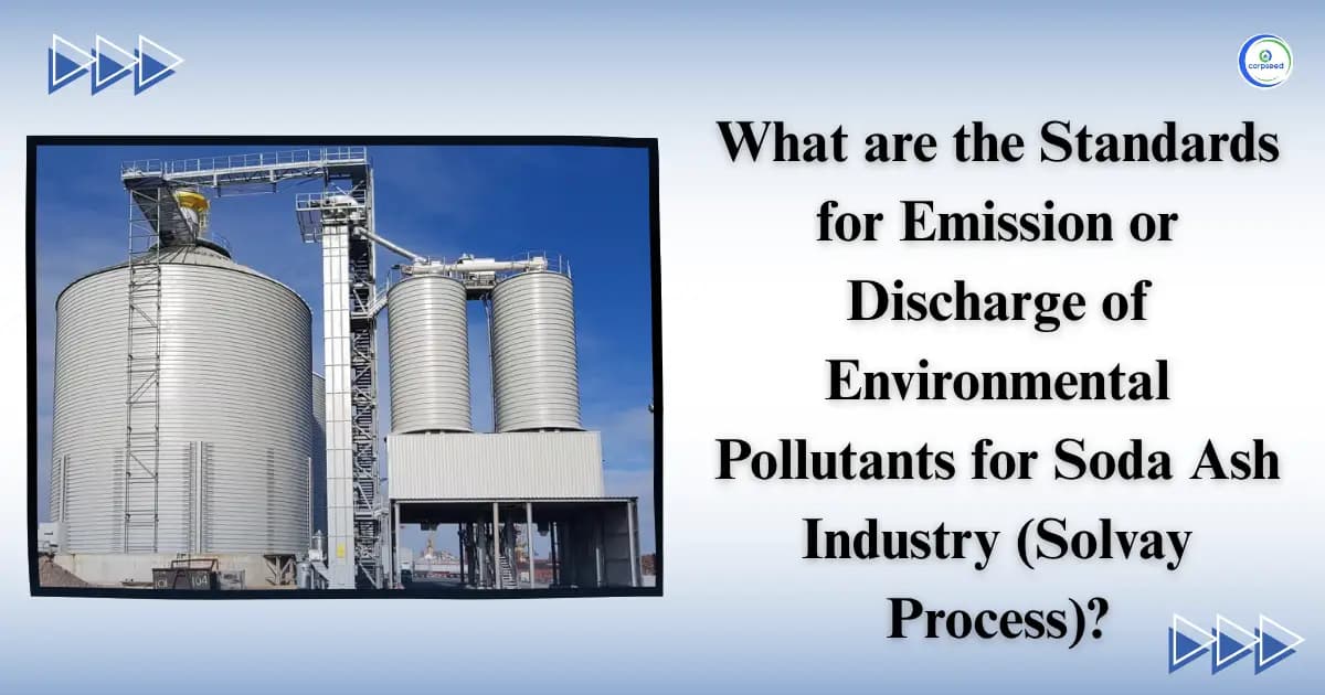 What are the Standards for Emission or Discharge of Environmental Pollutants for Soda Ash Industry (Solvay Process)?