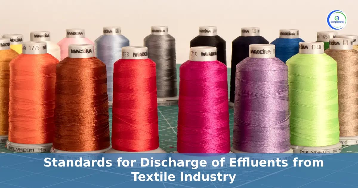Standards for Discharge of Effluents from Textile Industry