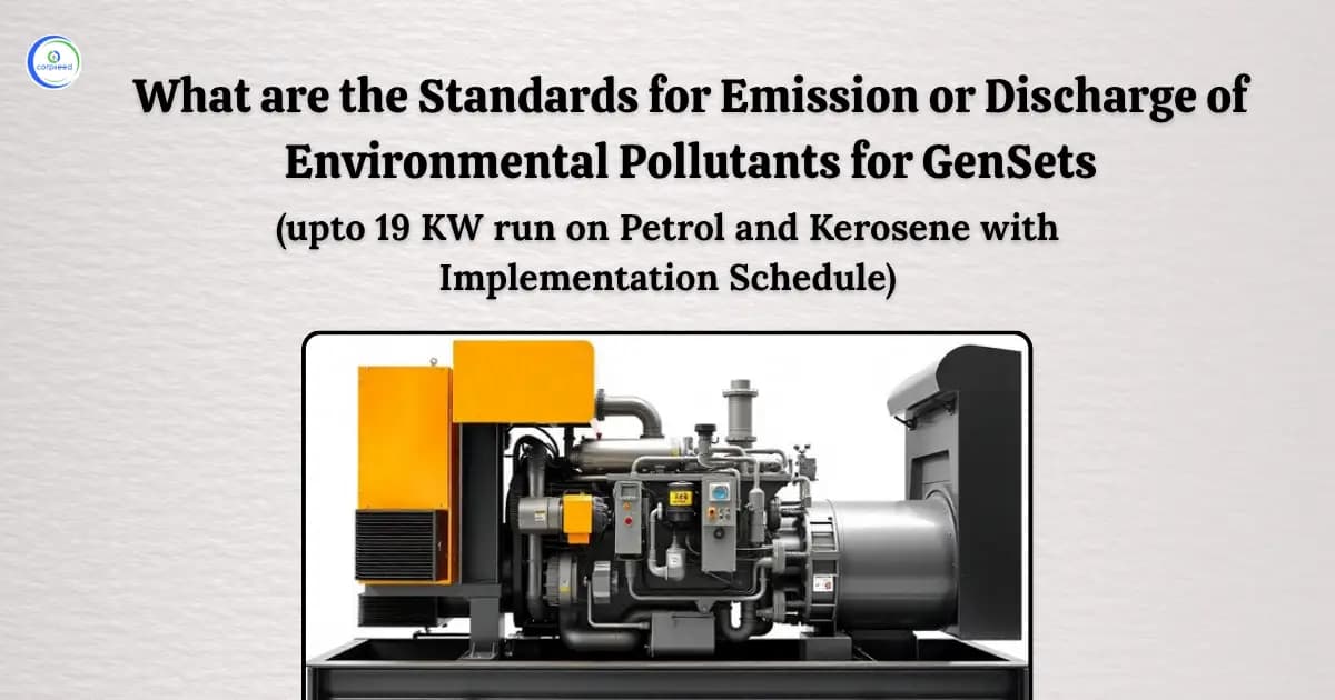 What are the Standards for Emission or Discharge of Environmental Pollutants for GenSets (upto 19 KW run on Petrol and Kerosene with Implementation Schedule)